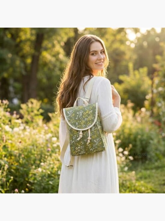 Vintage Embroidered Backpack Purse for Women - Boho Shoulder Bag Travel main image 5